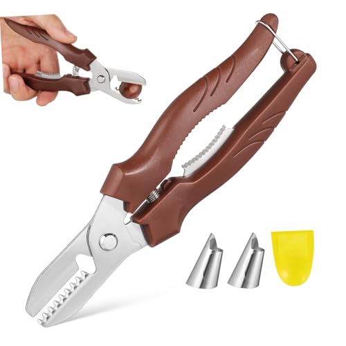 Cabilock 板栗開口剪 指サポート付き ステンレス製 栗 胡桃 ピーカン対応多機能ナッツクラッカー 簡単スムーズな皮むきツール 家用調理器具