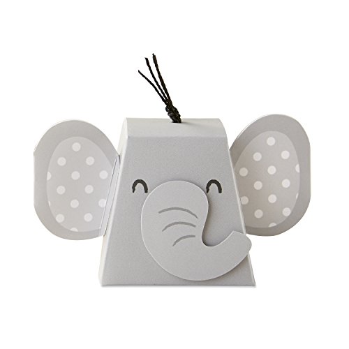 Kate Aspen Adorable Elephant Favor Box (Set Of 12), One Size, Grey & Black #TOP12