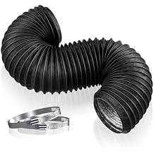 Hon&Guan 4 Inch 3FT Dryer Vent Hose, Flexible Exhaust Duct Hose with 2 Hose Clamps, 4-Layer PVC Aluminum with Steel Wire for Tight Space, Clothes Dryer & HVAC Ducting Kit