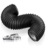 Hon&Guan 4 Inch 3FT Dryer Vent Hose, Flexible Exhaust Duct Hose with 2 Hose Clamps, 4-Layer PVC Aluminum with Steel Wire for Tight Space, Clothes Dryer & HVAC Ducting Kit