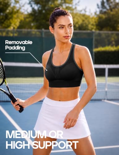 Image of Heathyoga High Impact Sports Bras for Women High Support Padded Sports Bra Pack Racerback Bras for Women Workout Bra Sets