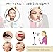Lighted Makeup Mirror, 3000 mAh Rechargeable Double Sided Magnifying Vanity Mirror with 3 Colors, 1x/10x, 360° Rotation , Brightness Adjustable Magnification Cosmetic Light up Mirror, Women Gift