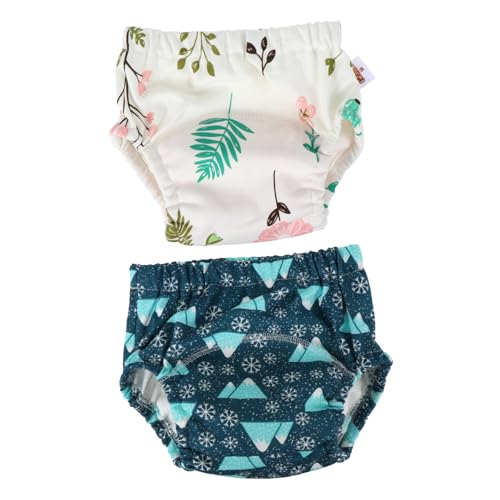 WEKAMOS 2 Piezas Pantalones de Entrenamiento para Niña de Algodón Lavables y Reutilizables con Diseño Unisex para Niñas de Unidades