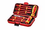 13-Piece Insulated Electrician’s Screwdriver Set with Rubber Handles and Hard Case. Features | Interchangeable | Magnetic | 1000V Insulation Ideal for Professional Electrical Work and Home Use