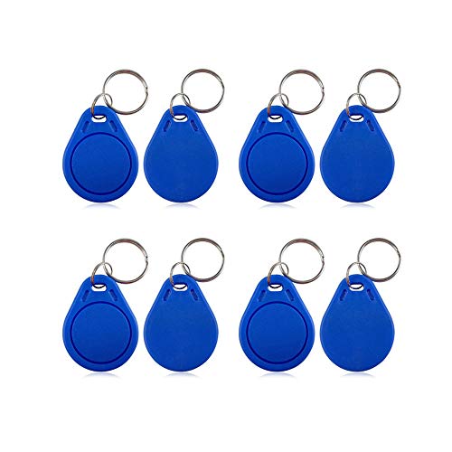 YAVIS Cerca de chips RFID de 13,56 MHz con transpondedor, llavero NFC Token Tags 1 K, llave con chip de control de acceso, tarjeta de llave keyfob – azul (10 unidades)