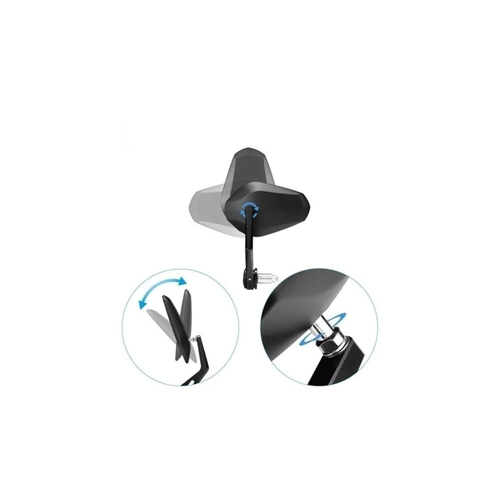 motos Miroir vélo Rétroviseur Guidon Moto 7/8'' 22 Mm, Rétroviseur D'extrémité Guidon Pour CB1000R CB650 CB500F, Accessoires Moto(Bundle2)