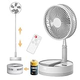 AIHANCH Portable Oscillating Fan, 10800mAh Rechargeable Battery Operated Fan Desk and Floor Fan, 4 S