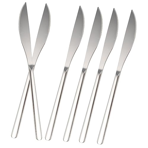 NAMOARLY 6pcs Stainless Steel Knife Japanese Steak Cutlery Sandwich Knives Butter Spatula Charcuterie Cheese Convenient Butter Spreader Steak Knives Jam Stainless Steel Steak Cutlery Silver