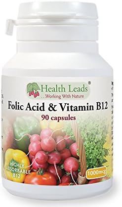Folic Acid & Vitamin B12 (500mcg & 500mcg) x 90 Capsules