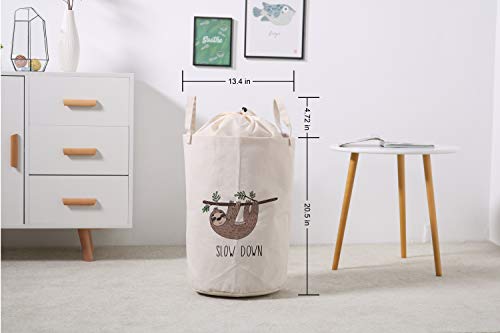 Lifecustomize Large Laundry Basket Hamper Slow Down Hanging Sloth Collapsible Drawstring Storage Baskets Nursery Baby #TOP2