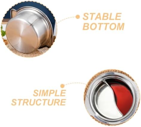 Gatuida Stainless Steel Two-flavor Hot Pot with Dual Pot Design Multi-flavor Cooking and Even Heat Distribution for Commercial Kitchen and Family Gatherings - 2