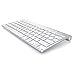 Produktbild CSL - Bluetooth Tastatur im Mac Style - Kabelloses Keyboard - Multimediatasten - QWERTZ-Layout - für iOS Android Windows - kompatibel mit PC Notebook Mac MacBook Pro Smartphone Tablet - Silber