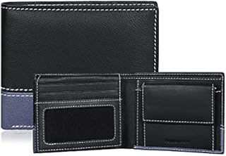 Amazon Brand - Eono Leather Wallet for Men - Overflap Wallet with with RFID Coin Pocket,2 Note Compartment (Carbon Black)