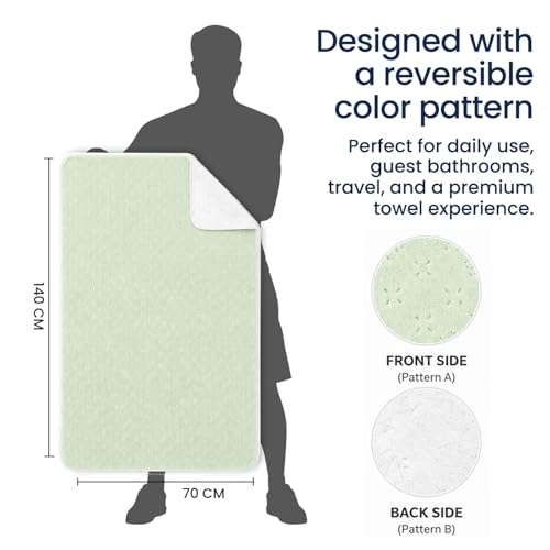 Image of MAXOSHINE Microfiber Towels for Bath Large Size-Reversible Bath Towel for Men and Women-Soft Coral FleeceTowel with Hook 600 GSM Quick Dry Super Absorbent-70 x 140 cm