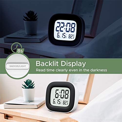 image for Mpow Travel Alarm Clock, Digital Clock with Snooze, Backlit, Temperatu
