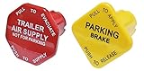 Torque Parking Air Brake & Air Supply Knobs Set, Yellow Parking Brake Knob and Red Trailer Air Supply Knob for Mv-3 Push-Pull Dash Valve | Replaces Bendix 298817, 298818 (TR298817 + TR298818)