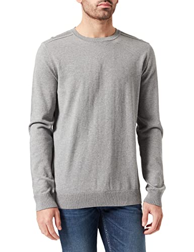 SELECTED HOMME Men's SLHBERG Crew Neck B NOOS Pullover Sweater, Medium Grey Melange, S
