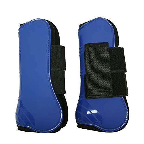 UNISTRENGH Horse Care Boots Open Front Jumping Tendon and Hind Fetlock Horse Secure Leg Protection Boots Lightweight Tough Dressage Horse Riding Equestrian Equipment (Blue (2*Front Boots))