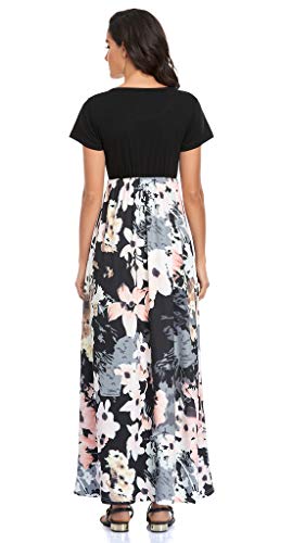 Lacavocor Womens Short Sleeve Maxi Dresses Empire Waist Long Dress - Image 4