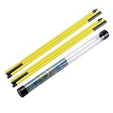 Golfoy Basics Foldable Training Alignment Sticks, 2 Pack Collapsible Practice Sticks for Aiming, Putting, Full Swing Trainer, Posture Corrector with Clear Tube Case, Golf Training Equipment (Yellow)