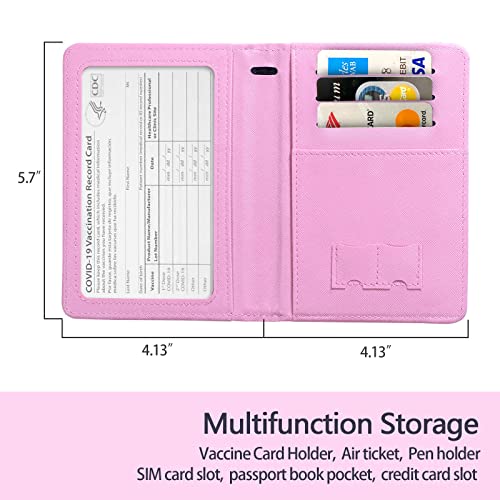 2 Pack Passport And Vaccine Card Holder Combo, Passport Holder Wallet Cover With Vaccine Card Slot, Travel Accessories For Women And Men #TOP6