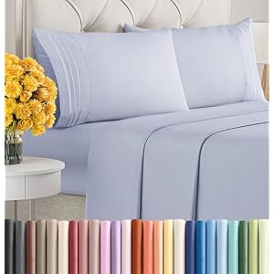 King Size 4 Piece Sheet Set - Soft & Cooling Sheets - Light Dusty Purple | Fits 8 Inch to 16 inch Mattress, Wrinkle Free & Fade Resistant with Deep Pockets, Breathable, Comfy Hotel Luxury Be