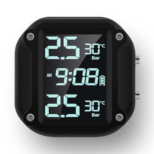 TPMS de motocicleta inalámbrico con 2 sensores externos y pantalla LCD 2
