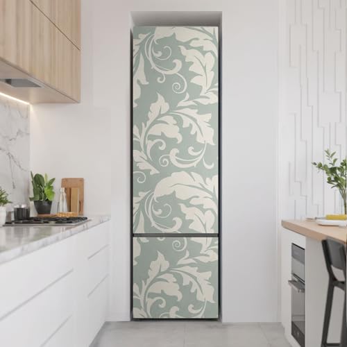 Vinilo para nevera de 60x205 cm con estampado botánico elegante y resistente para cocina 3