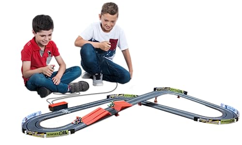 Image of Carrera GO Mario Kart Slot Car Race Track Set - Battery Powered (Ages 5+) | Battery-powered slot car track, Mario Kart toy for kids 5+, includes Mario & Luigi cars, jump ramp, 14.1-ft track