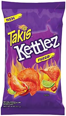 Takis Kettlez Fuego Potato Chips, Hot Chili Pepper and Lime Artificially Flavored Chips, 8 Ounce Bag