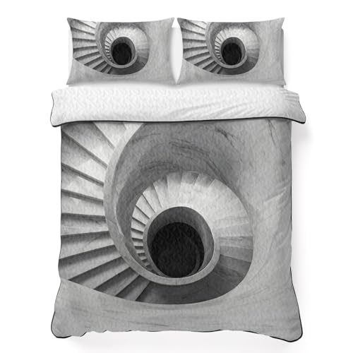 Spiral Marble Staircase Quilts Twin Size, Ultra Soft Lightweight Quilt