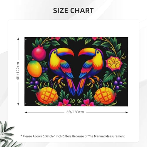 Drapeau de cour perroquet tropical en polyester résistant de haute qualité - 4