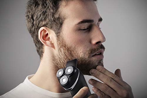 RUNWE MuteShave Electric Razor, Men's Cordless Rechargeable Rotary Shaver with Pop-Up Beard trimmer for Men Dry Shaving - Thumbnail 2