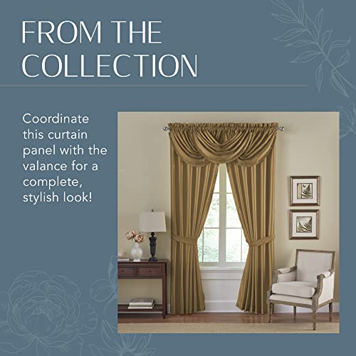 Elrene Home Fashions Versailles Faux-Silk Room-Darkening Curtain Panel, Blackout Curtain With Rod Pocket, 52 Inches By 108 Inches, Gold, 1 Panel #TOP6
