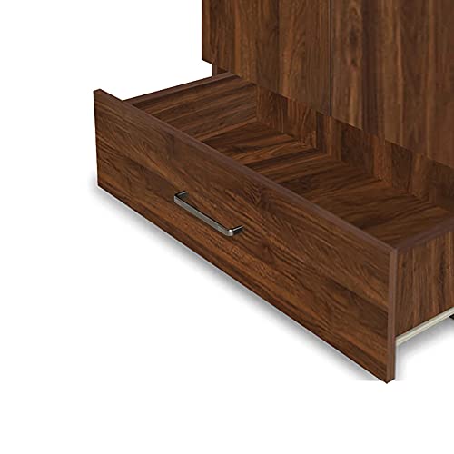 Image of Wakefit Wardrobe | 1 Year Warranty | Engineered Wood Almirah, Cupboard for Clothes Storage | 3 Door, Mirror, 1 Drawer, 2 Hanging Space | Cashmere - Columbian Walnut