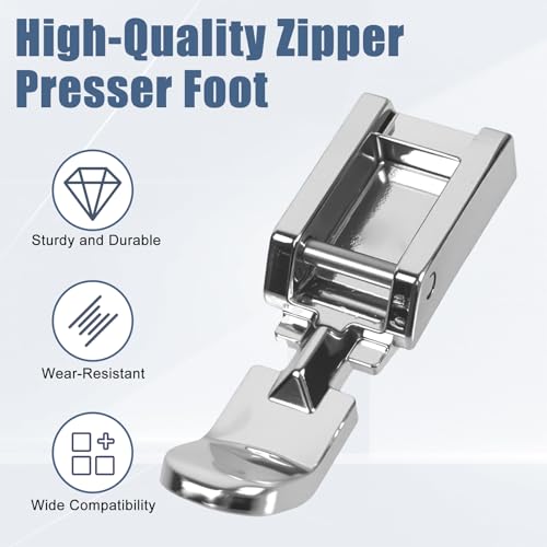 Pie para coser cremallera compatible con varias máquinas miniatura 3