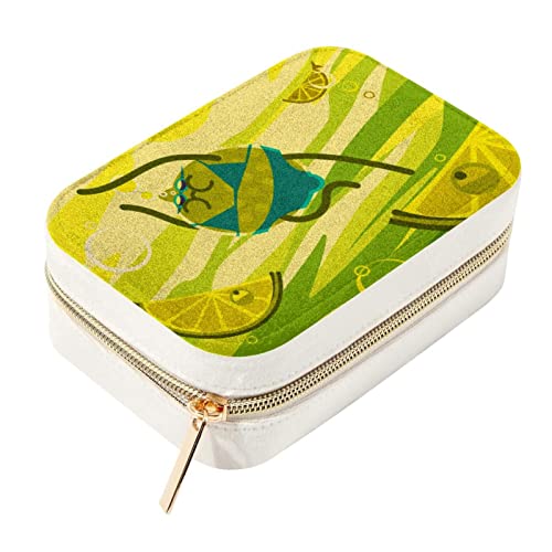 Caja de almacenamiento de joyas compacta con cremallera para aretes 2