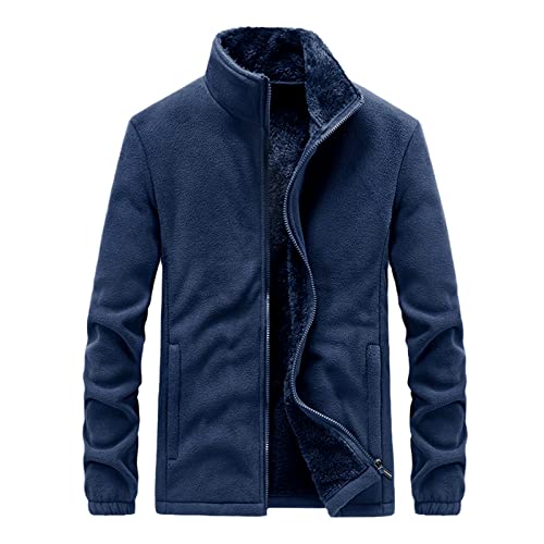 Veste homme polaire chaude style militaire blouson hiver noir foncé XXXL