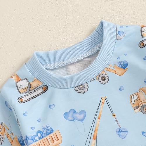 Toddler Baby Boy Summer Spring Outfits Truck Heart Print Long Sleeve Tops Sweatpants 2Pcs Infant Farm Clothes Set4