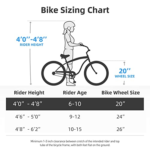 Joystar 20 Inch Kids Beach Cruiser Bike For Girls Ages 7-12 Years Old Single Speed Kids Bike With Coaster Brake Purple #TOP5