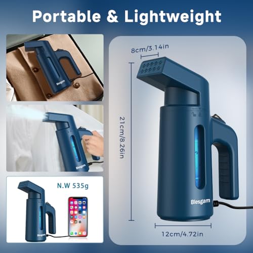 Image of Steamer for Clothes 700W, Double Row Steam Handheld Clothes Steamer | 180ML Large Capacity Water Tank, 40S Fast Heat-up Garment Steamer, 25g /min Steam Rate, Travel Steamer For Home, Office, GY168