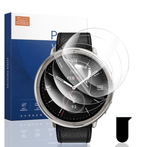 Cmiuubrer 3 Pack for Amazfit Active 2 Screen Protector, Non-Tempered Glass Flexible Protection, HD Clear Protective Film
