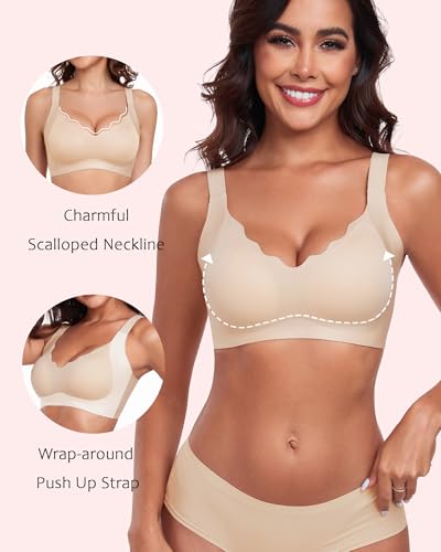 Vinfact Push Up Bras for Women No Underwire Seamless Wireless Bras Full Coverage Comfortable Supportive Bralettes3