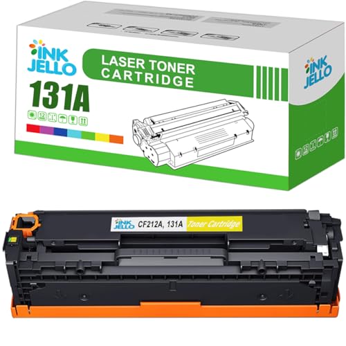 InkJello Compatible Toner Cartridge Replacement for HP LaserJet Pro 200 Color M251n M251nw MFP M276n MFP M276nw CF212A (Yellow, 1-Pack)