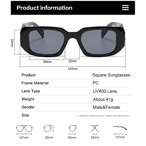 Verfimaci Trendy Rectangle Sunglasses for Women Man Square Sun Glasses4