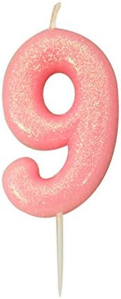 Anniversary House Metallic Rose Gold Glitter Candle, Number 1, 1st Birthday Cake Topper, 7 Centimeters, AHC50/1
