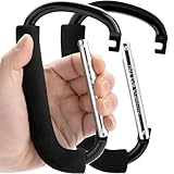 Funbliss Stroller Hooks by Baby,2 Pack 6.6" Large Stroller Clip,Convenient Organizer Hook Bag Clips to Diaper Bags Clothing,Purses,Groceries,Large Carabiner Clip,Stroller Accessories