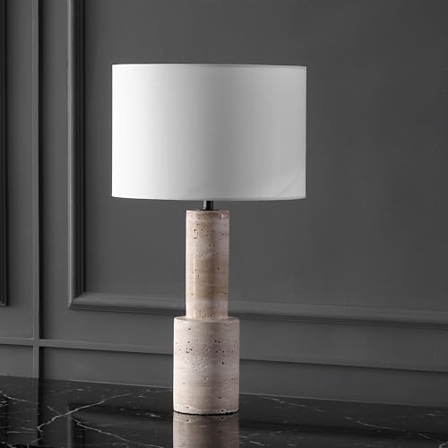 Lámpara de mesa Tywin Travertine/Blanco dimmable 27 pulg miniatura 6