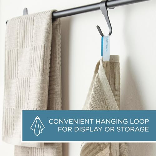 TOWN & COUNTRY BASICS Basketweave Terrycloth Kitchen Towel 4-Pack Set, Absorbent 100% Cotton, Machine Washable, Grey, 16"x28" - Image 6