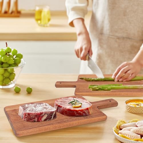 Pack de 3 tablas de cortar de madera con mango 29.21x17.78x1.52 cm miniatura 6